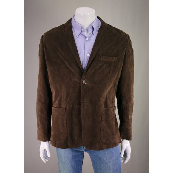 Neiman Marcus Other - Neiman-Marcus Mens Brown Suede Leather w/ Cotton Lining Blazer Jacket XXL